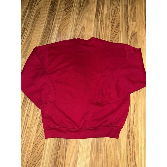 Jerzees Vintage Ugly Christmas Crewneck Sweatshirt Santa Red Unisex Large L - Picture 5 of 5
